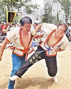 《津门玩跤人》